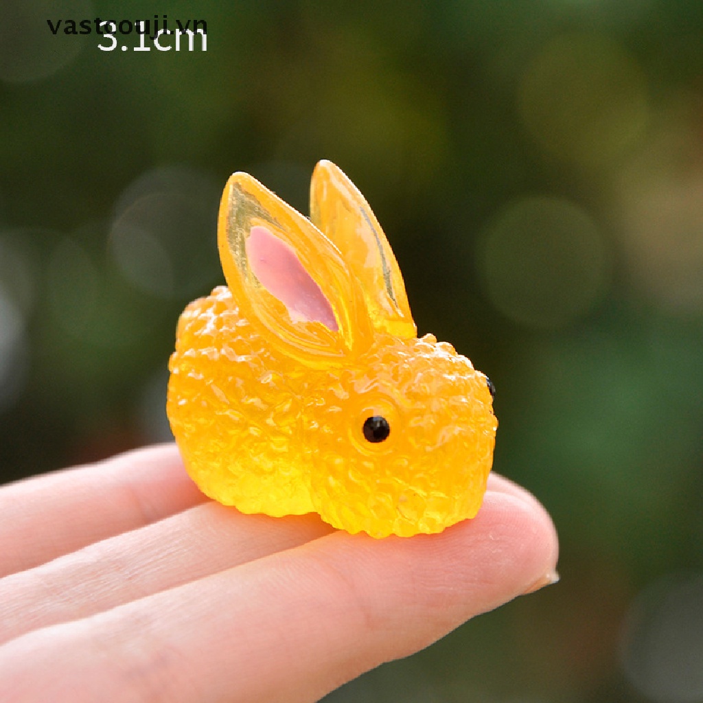 1 Mô Hình Thỏ VASTJI Mini Bằng Nhựa Phát Quang Trang Trí Tiểu Cảnh