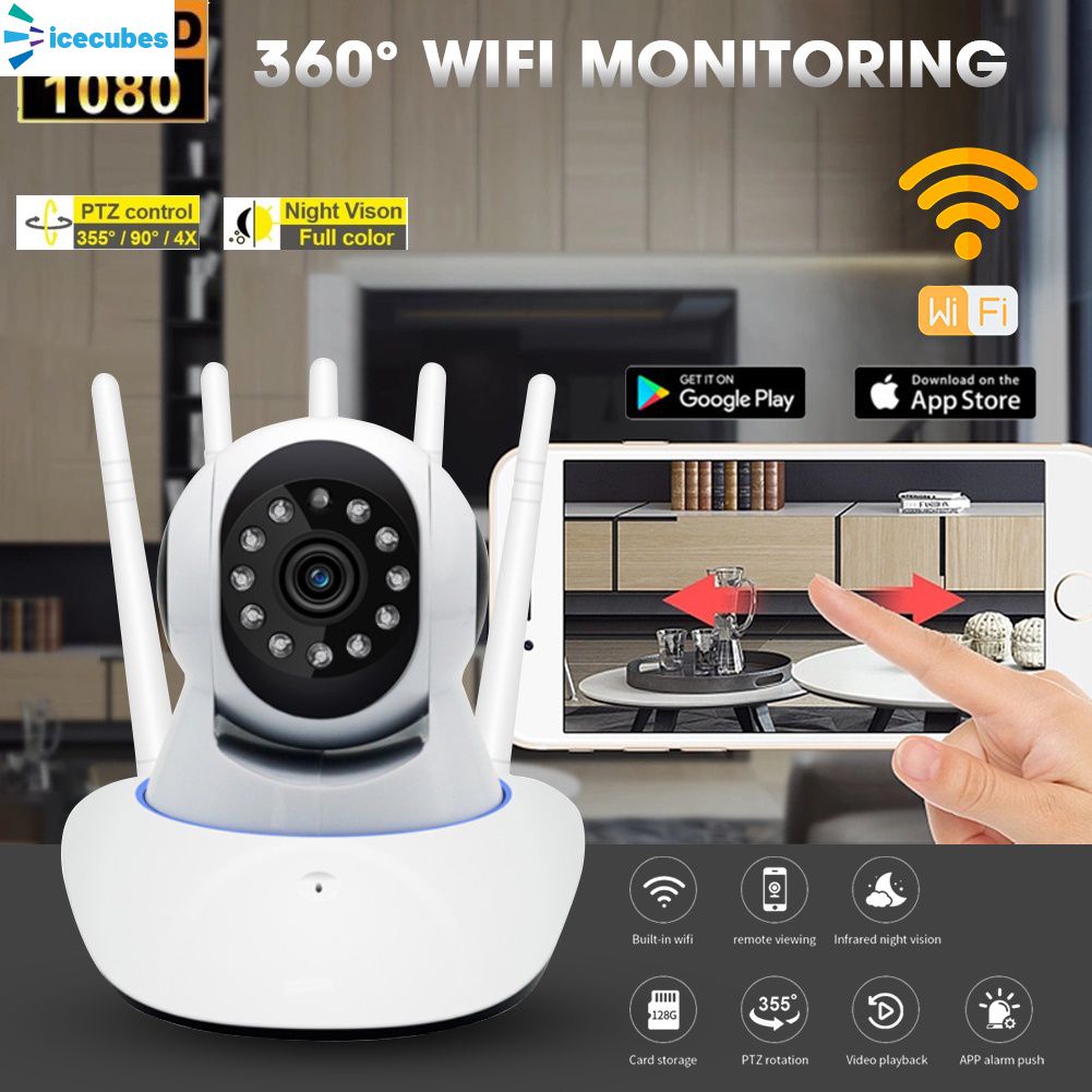 Camera Robot 5 Ăng Ten Không Dây Ip V380 Wifi 1080P An Ninh Gia Đình Máy Quay Video Hd Âm Thanh Hai Chiều Ir Nhìn Ban Đêm Icecube