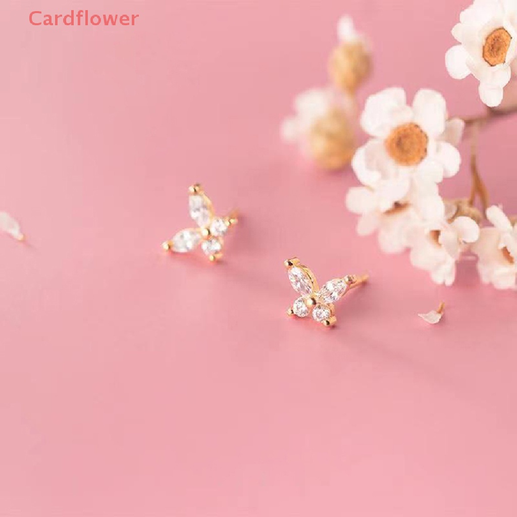 1 Đôi Khuyên Tai Hình Bướm Đính Đá Zircon Thời Trang Mới