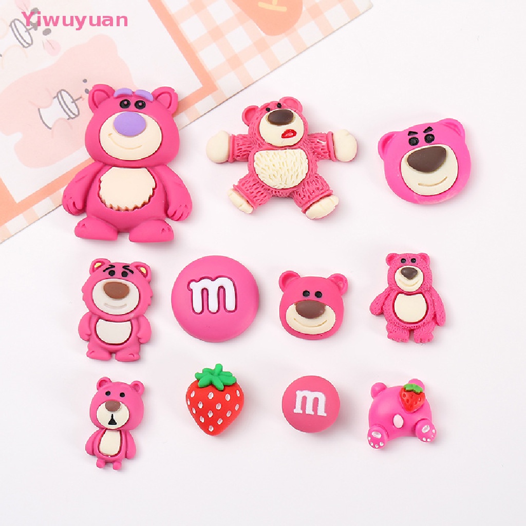 1 Mô Hình Gấu Dâu Tây Mini Bằng Nhựa Resin Trang Trí Sổ Tay DIY Mới