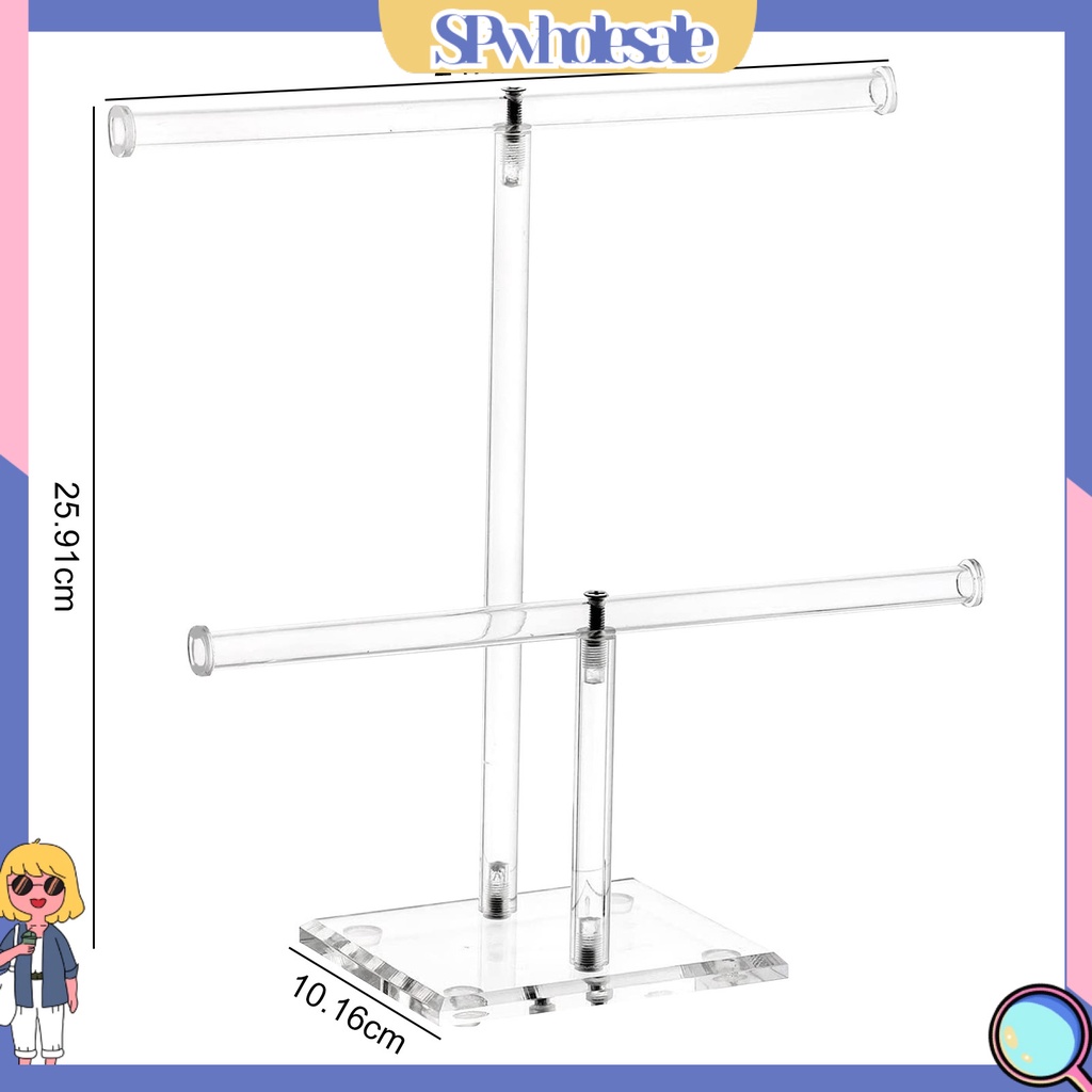 <SPwholesale> Giá Đỡ Trưng Bày Trang Sức Hình Chữ T Bằng Acrylic Trong Suốt