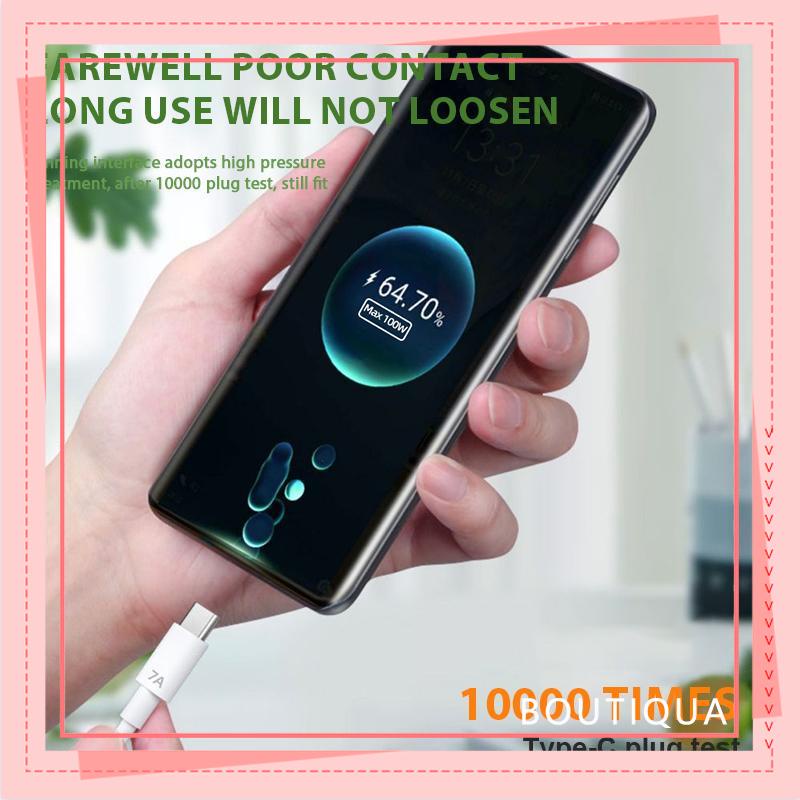 Dây Cáp Sạc Nhanh USB 7A 100W Type C Cho Huawei Mate 40 30 Xiaomi Samsung-BA