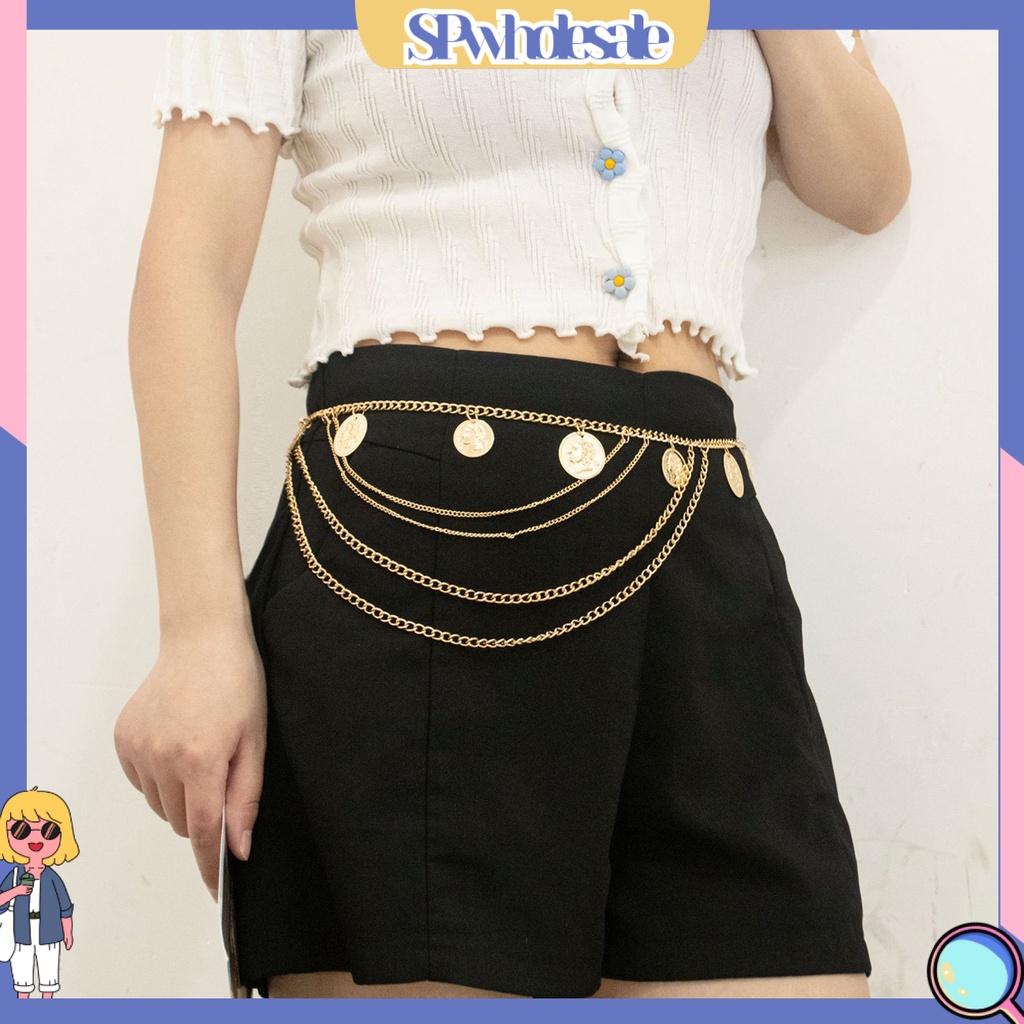 &lt;SPwholesale&gt; Dây Xích Đeo Hông / Thắt Lưng Nhiều Lớp Trang Trí Đường Phố Thời Trang