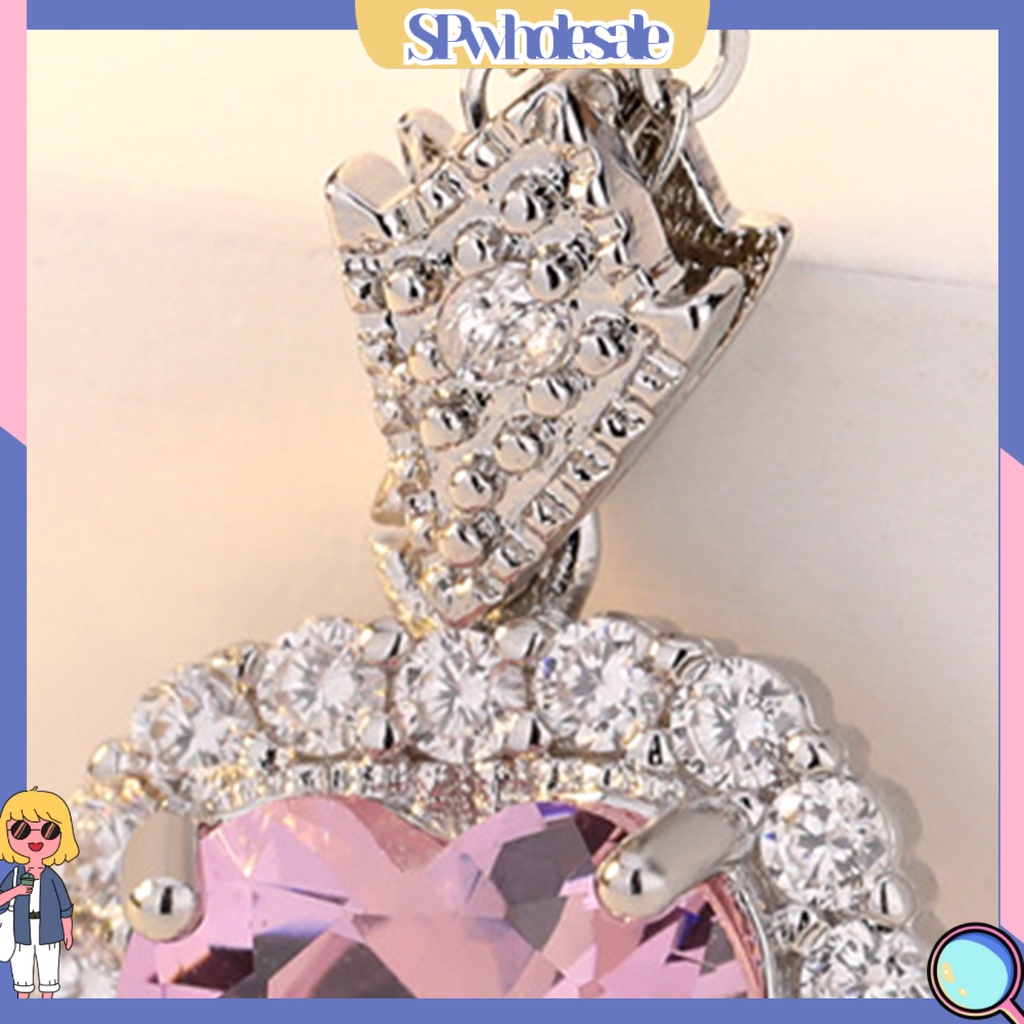 &lt;SPwholesale&gt; Vòng cổ Mặt Trái Tim Đính Đá Lấp Lánh Cho Nữ