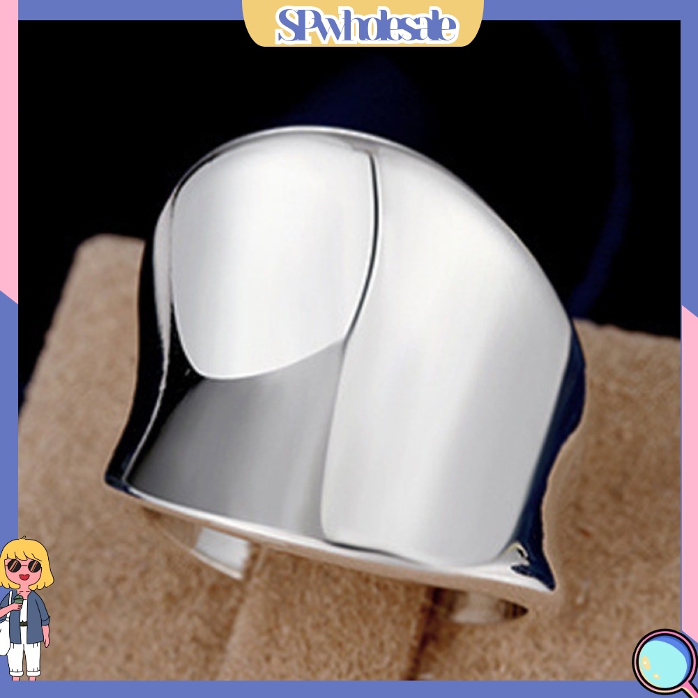 <SPwholesale> Nhẫn Hợp Kim Mạ Bạc Kiểu Dáng Đơn Giản Thời Trang