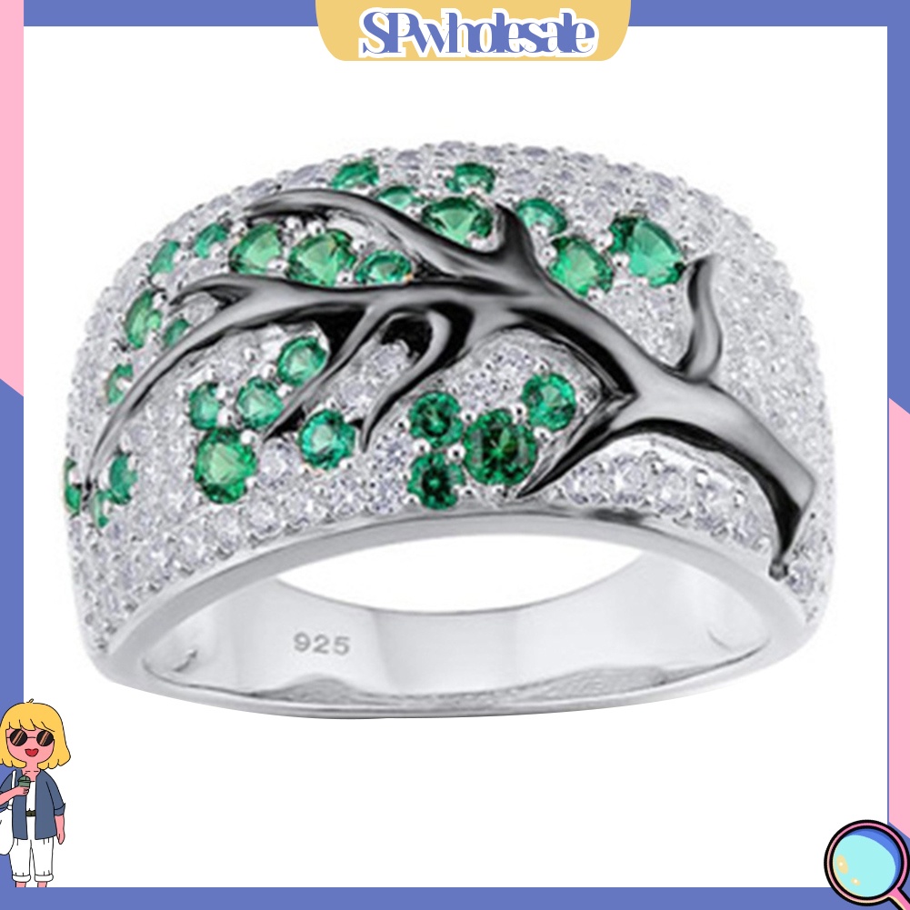 &lt;SPwholesale&gt; Nhẫn Hình Cành Cây Đính Đá Sang Trọng Cho Nữ