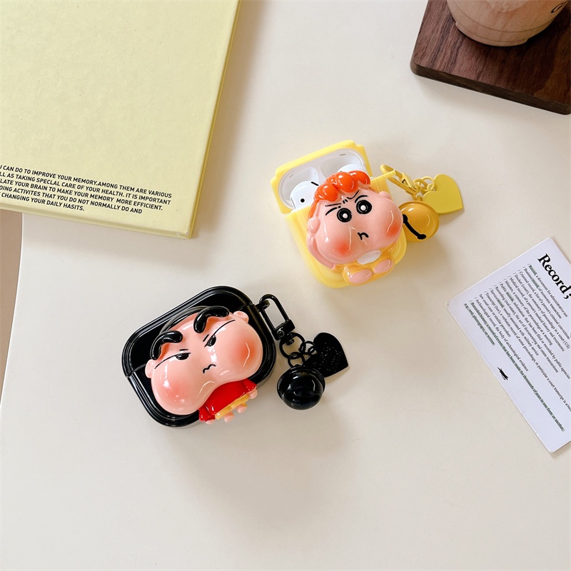 Vỏ Bảo Vệ Hộp Sạc Tai Nghe Bluetooth Không Dây Airpods1 / 2 3 Pro Pro2 Air Pods Pro 3 Hình Cậu Bé Bút Chì Shin-Chan Ốp