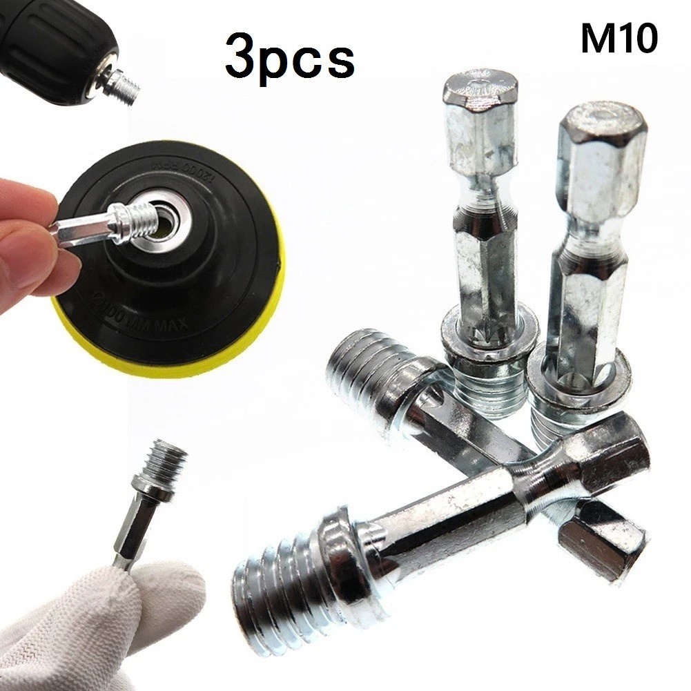 Bộ 3 Đầu Kẹp Mũi Khoan M10 Đầu Lục Giác 1 / 4 Inch