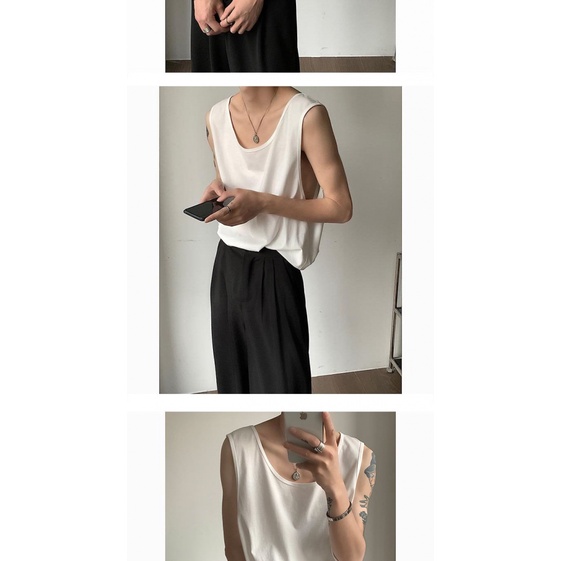 Áo Thun Thể Thao Sát Nách Cổ Thấp Thời Trang Xuân Thu Cho Nam