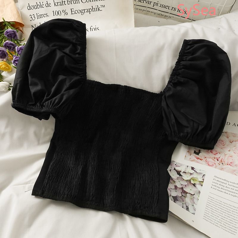 Áo Croptop Cổ Vuông Phối Dây Xích Thời Trang Hè Cá Tính Cho Nữ