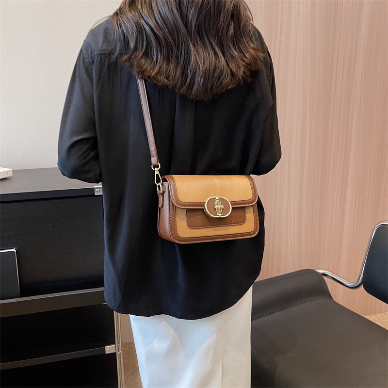 Túi Đeo Vai Hình Vuông Màu Sắc Đơn Giản Chất Lượng Cao Phong Cách retro Dành Cho Nữ