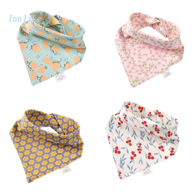 Yếm Ăn Cotton Thoáng Khí In Họa Tiết Xinh Xắn Cho Bé Sơ Sinh 0-12 Tháng Tuổi