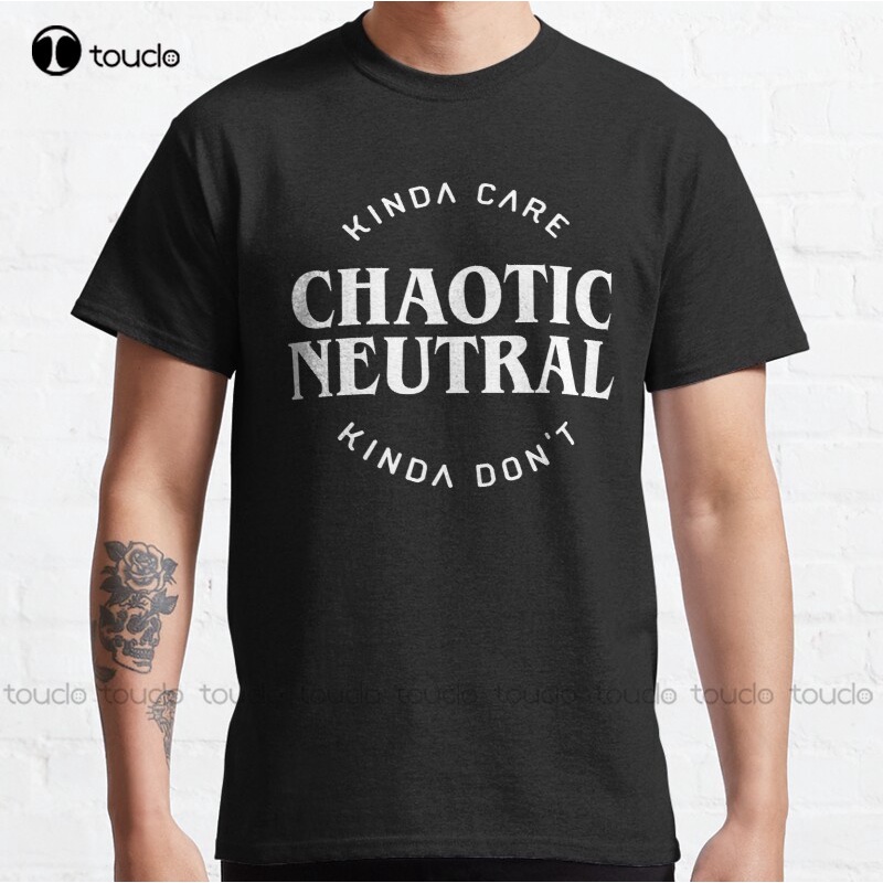 Áo Thun Đen In Chữ Kinda Care Kinda Don 'T Vui Nhộn