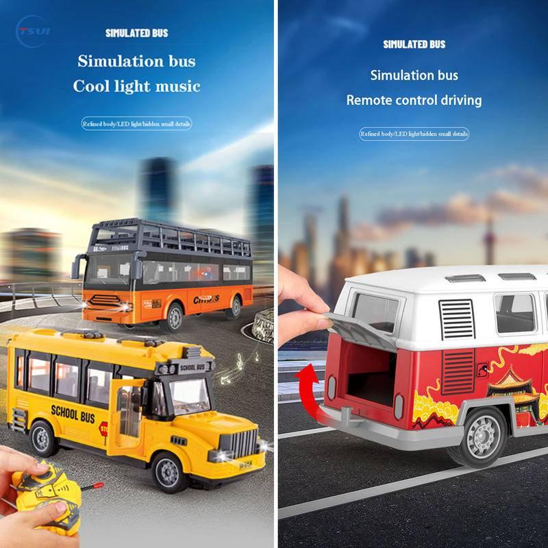 Xe Buýt Điều Khiển Từ Xa 4 Kênh Có Đèn LED Và Nhạc Giáo Dục Sớm Cho Bé