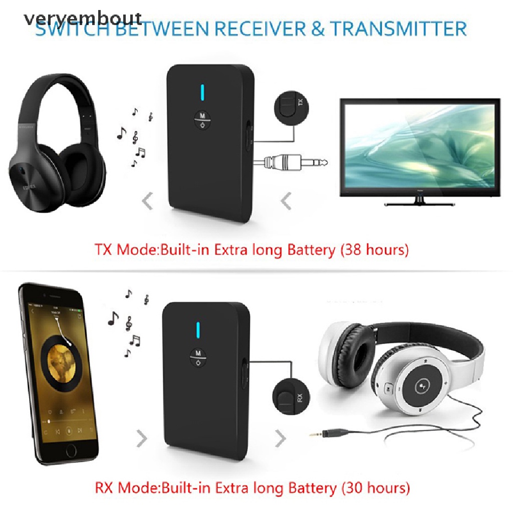 Thiết Bị Truyền Nhận Tín Hiệu Bluetooth 5.0 2 Trong 1 APTX Cho Mp3 Stereo Music 3.5mm AUX n