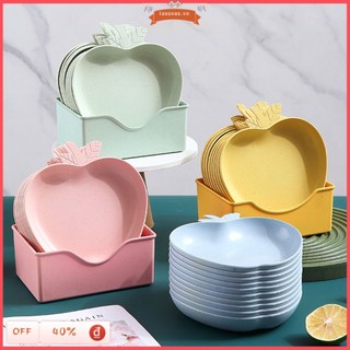 Đĩa đựng trái cây hình quả táo bằng nhựa lúa mạch