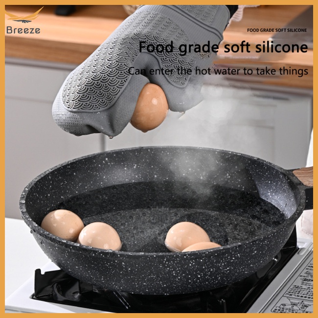 Găng Tay Silicone Cách Nhiệt Chống Trượt Tiện Dụng Cho Nhà Bếp