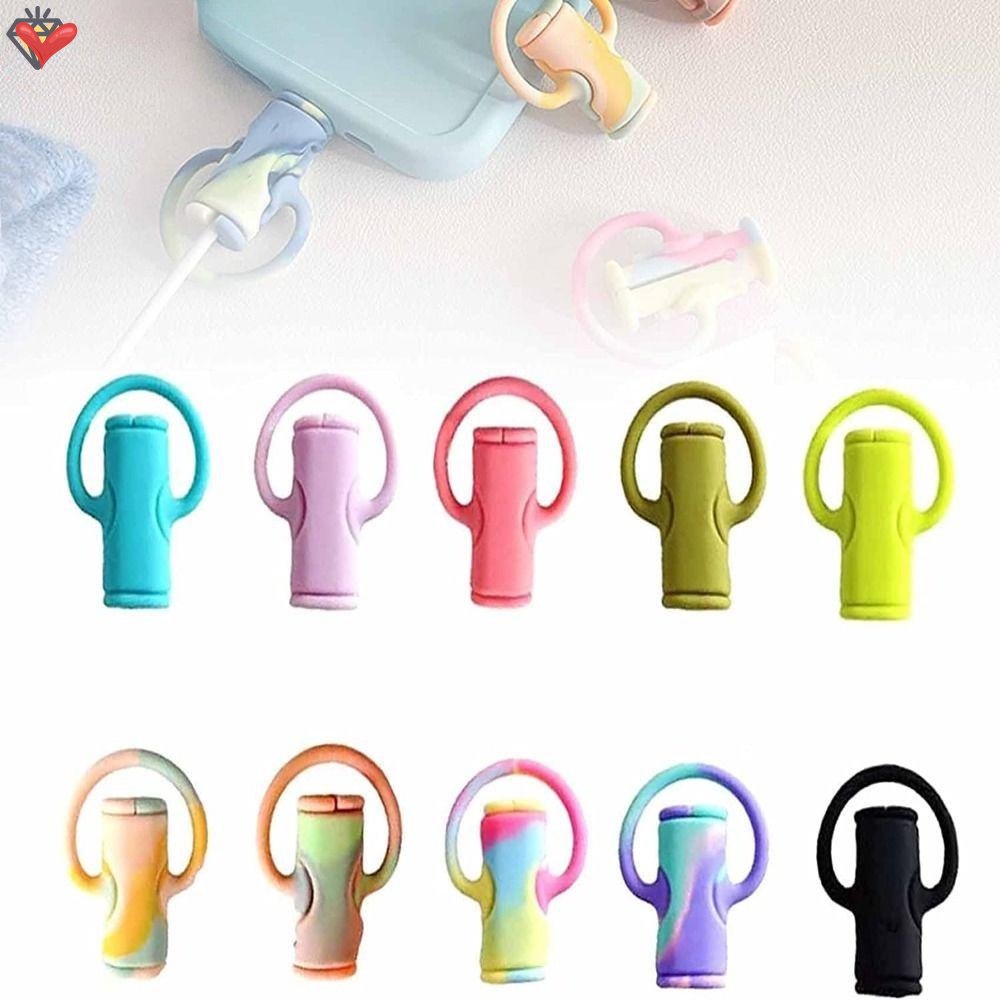 Dụng Cụ Quấn Bảo Vệ Dây Cáp Dữ Liệu Bằng Silicone Thông Dụng Cho Điện Thoại Apple Android