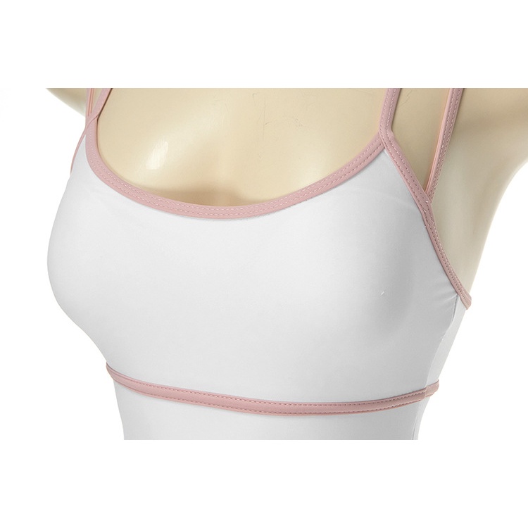 1 Bộ Đồ Bơi Một Mảnh Màu Trơn Hai Dây Hở Lưng Ôm Dáng Phong Cách Hàn Quốc Thời Trang Cho Nữ