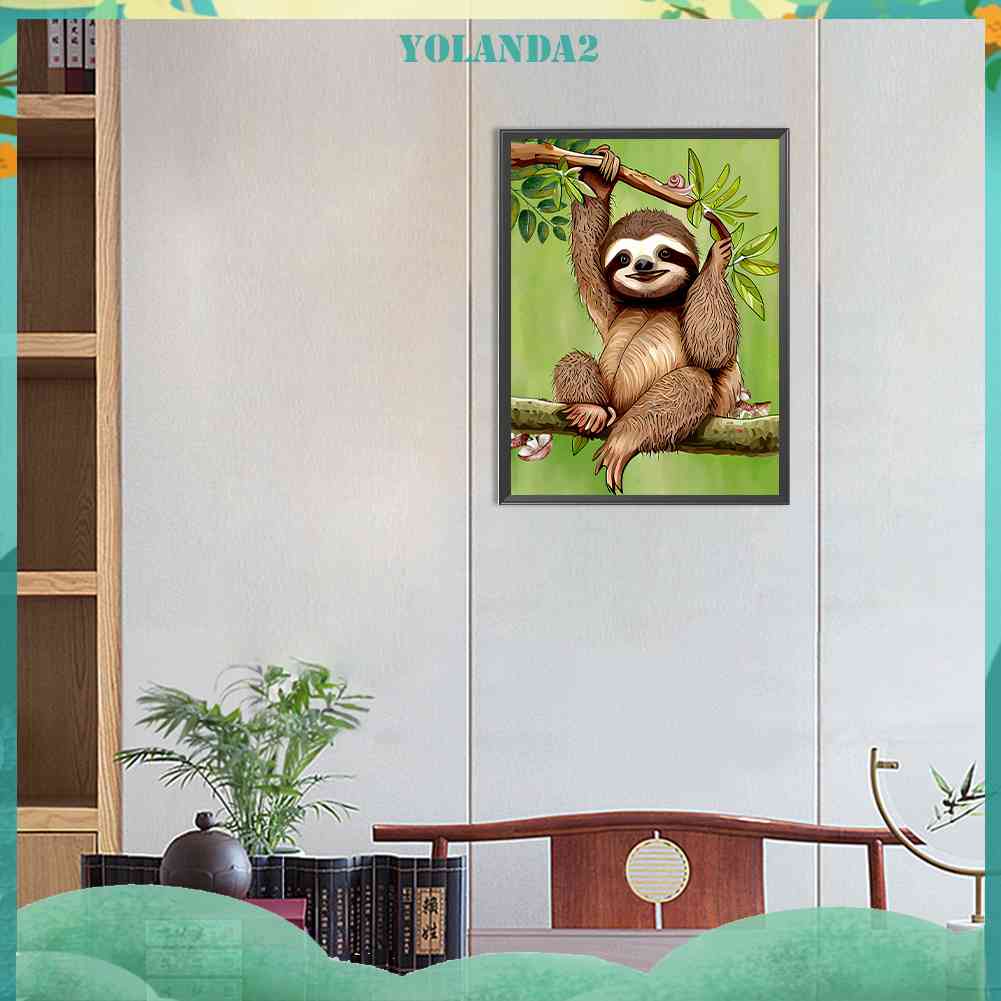 Tranh Đính Đá Kim Cương Toàn Bộ 5D DIY Hình Vẽ Con Lười