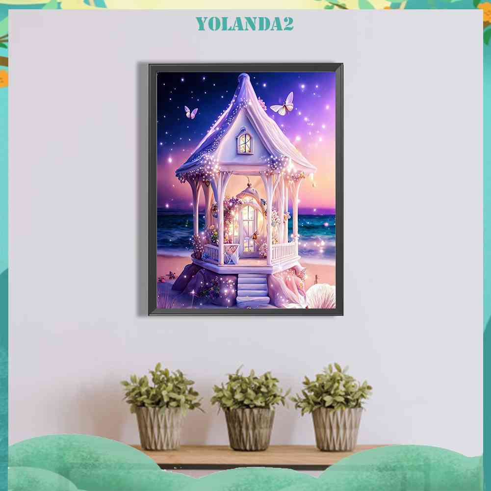 Tranh Đính Đá Kim Cương Toàn Bộ 5D DIY Hình Lâu Đài