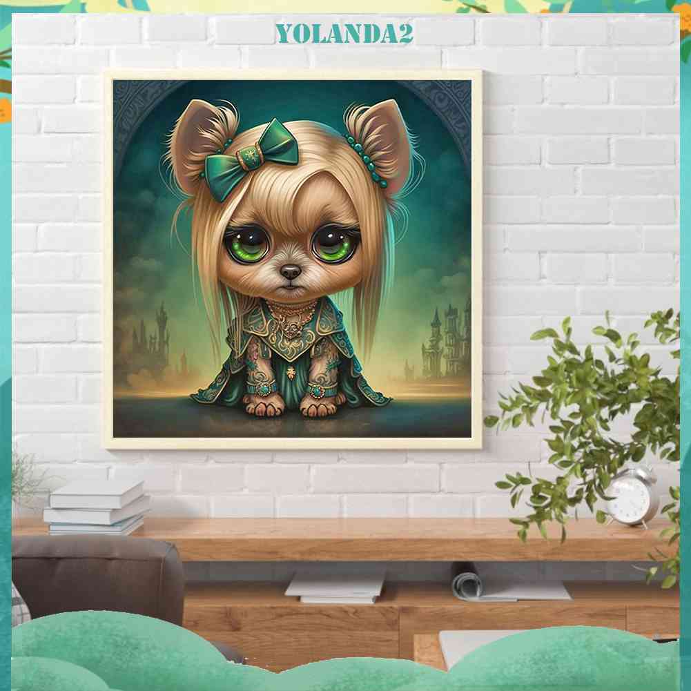 Tranh Đính Đá Kim Cương Toàn Bộ 5D DIY Hình Vẽ Chó Trang Trí Nhà Cửa