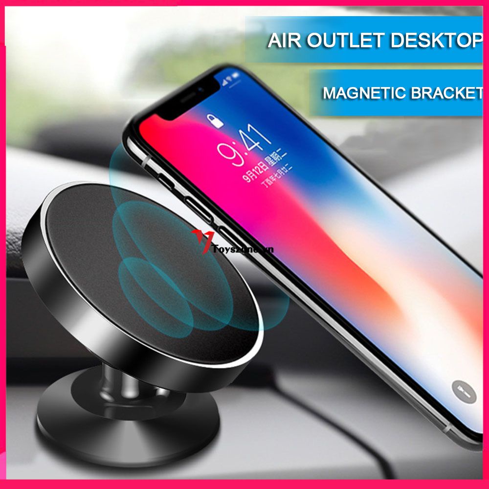 Giá Đỡ Điện Thoại Di Động Trên Xe Hơi Giá Đỡ Cốc Hút Gió Từ Tính Xoay 360 Độ Cho Iphone 7X8 Samsung Note 9