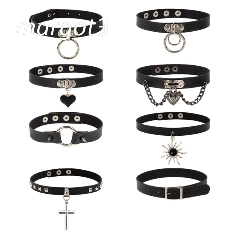 Vòng Cổ Choker Da PU Đính Đinh Tán Phong Cách Harajuku Punk Gothic Quyến Rũ