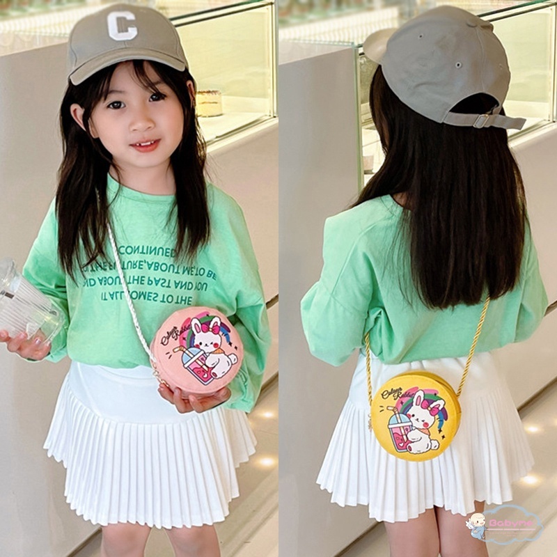 Túi Đeo Vai Bằng Da PU Hình Thỏ Hoạt Hình Trọng Lượng Nhẹ Phong Cách Hàn Quốc Cho Bé Gái