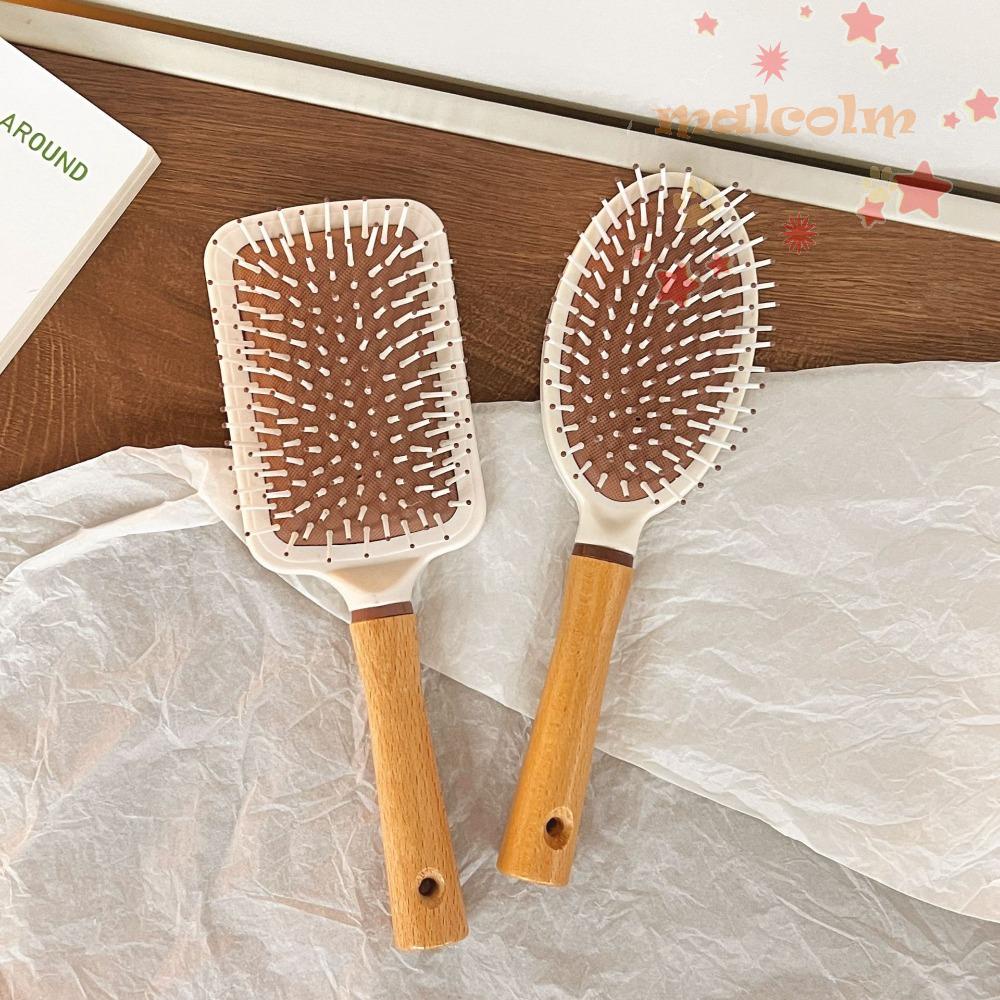 Lược Chải Tóc Mát Xa Da Đầu Chống Tĩnh Điện Với Tay Cầm Bằng Gỗ Tiện Dụng