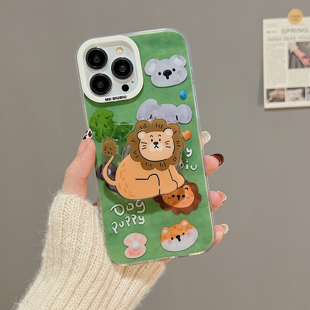 Ốp Điện Thoại TPU Mềm Trong Suốt Họa Tiết Sở Thú Hoạt Hình Dễ Thương Cho iphone 14 13 11 12 Pro Max Đứng