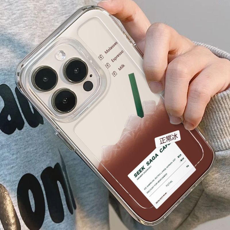 ✅Ly Uống Cà Phê Bằng Đá Lạnh plus711128Ốp Điện Thoại Dẻo Họa Tiết Đơn Giản Thời Trang Cho Iphone14Promax / 13iPhone14promax