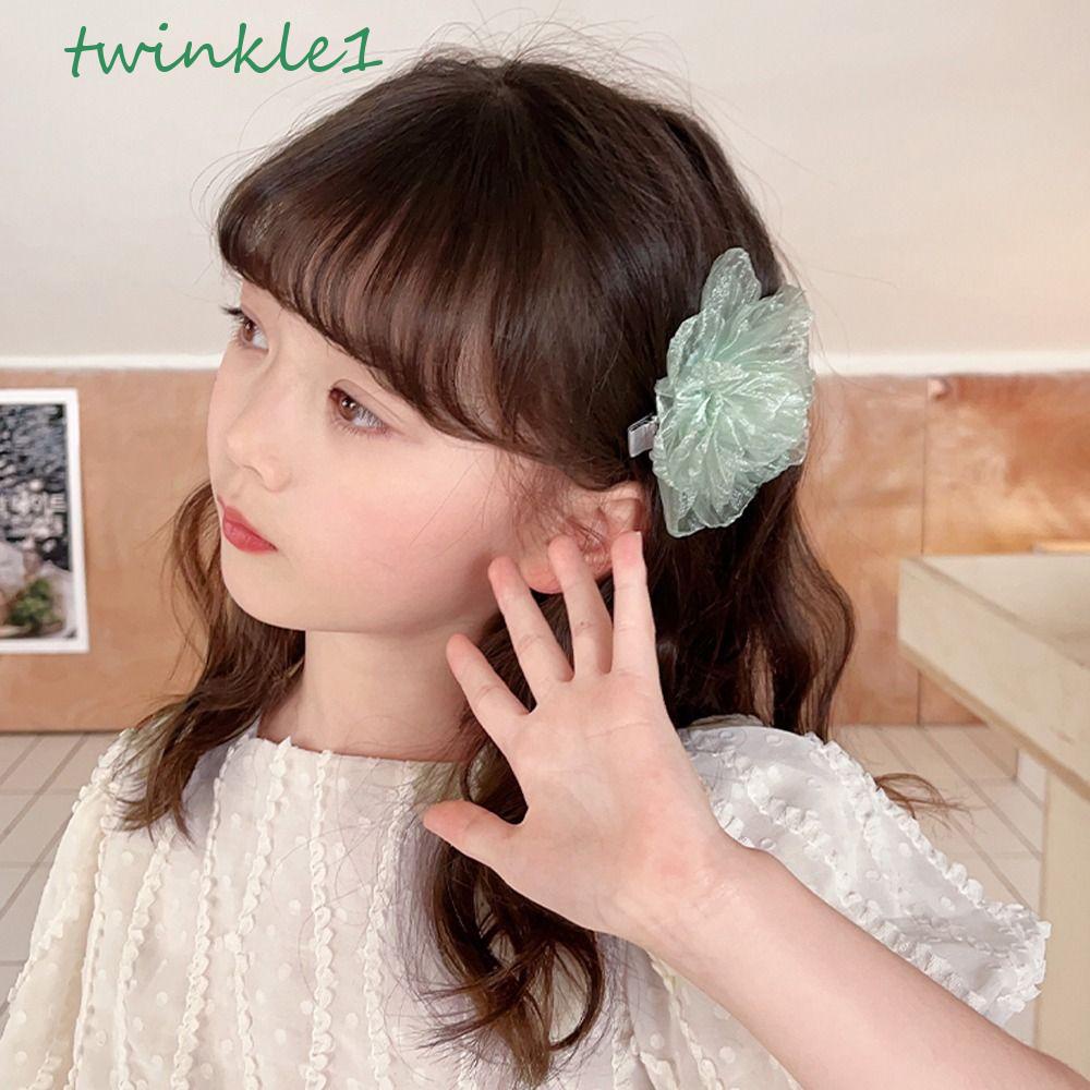 Kẹp Tóc Lưới Trong Suốt Hình Hoa Lấp Lánh Dễ Thương Cho Bé Gái