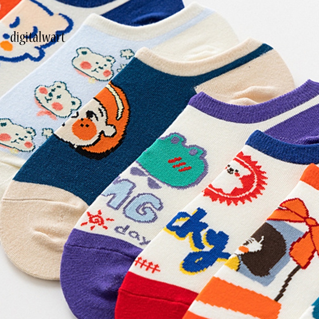 Kỹ Thuật Số| 1 Đôi Vớ Siêu Mềm Mại Thấm Hút Mồ Hôi Chống Trượt In Họa Tiết Hoạt Hình Dễ Thương