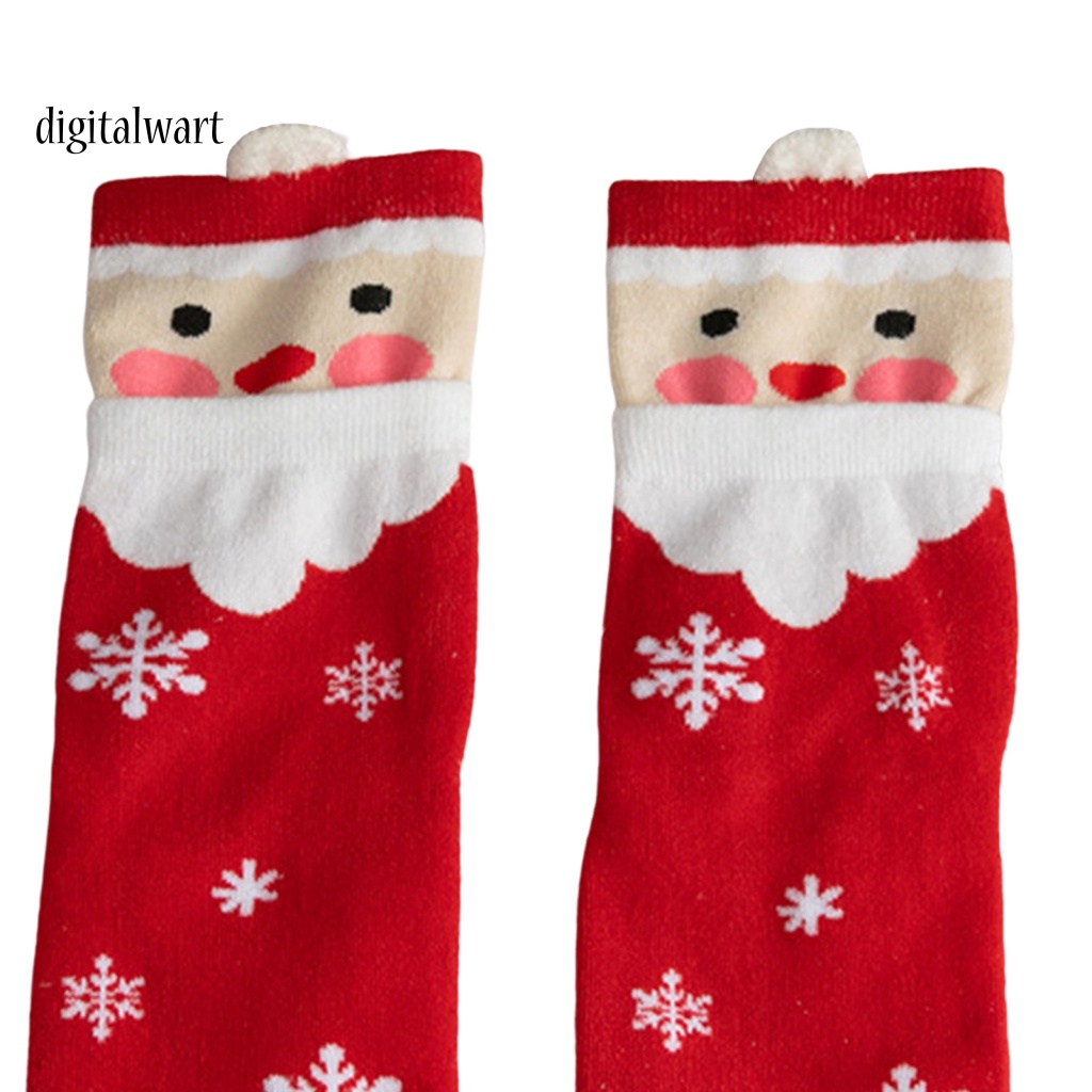 Kỹ Thuật Số| 1 Đôi Vớ Giáng Sinh Ống Vừa Dày Co Giãn Thoáng Khí Họa Tiết Hoạt Hình 3D Trang Trí Giáng Sinh / Năm Mới Cho Nữ