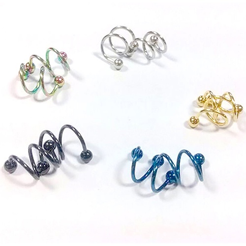 Khuyên Xỏ Mũi / Môi / Tai / Mũi Bằng Thép Không Gỉ Thiết Kế Xoắn Ốc