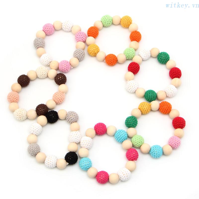 Vòng Tay Chuỗi Hạt Đan Len Thủ Công Nhiều Màu Sắc Dành Cho Em Bé Mới