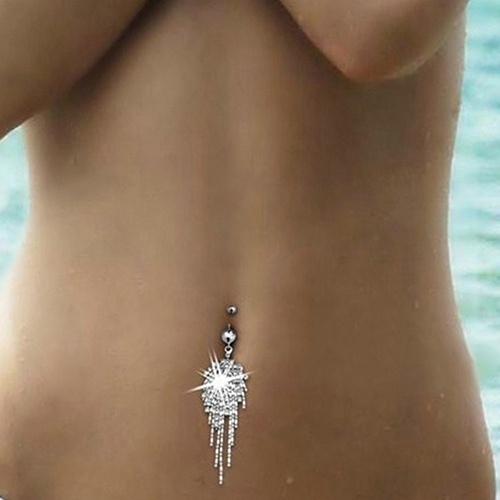 1 Khuyên Rốn Dạng Chuỗi Dài Đính Đá Lấp Lánh