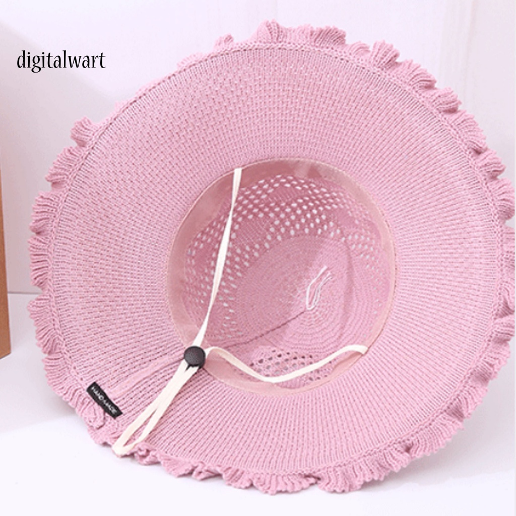 Kỹ Thuật Số| Mũ Rộng Vành Che Nắng Phối Bèo Vành Rỗng Thời Trang Mùa Hè Cho Nữ