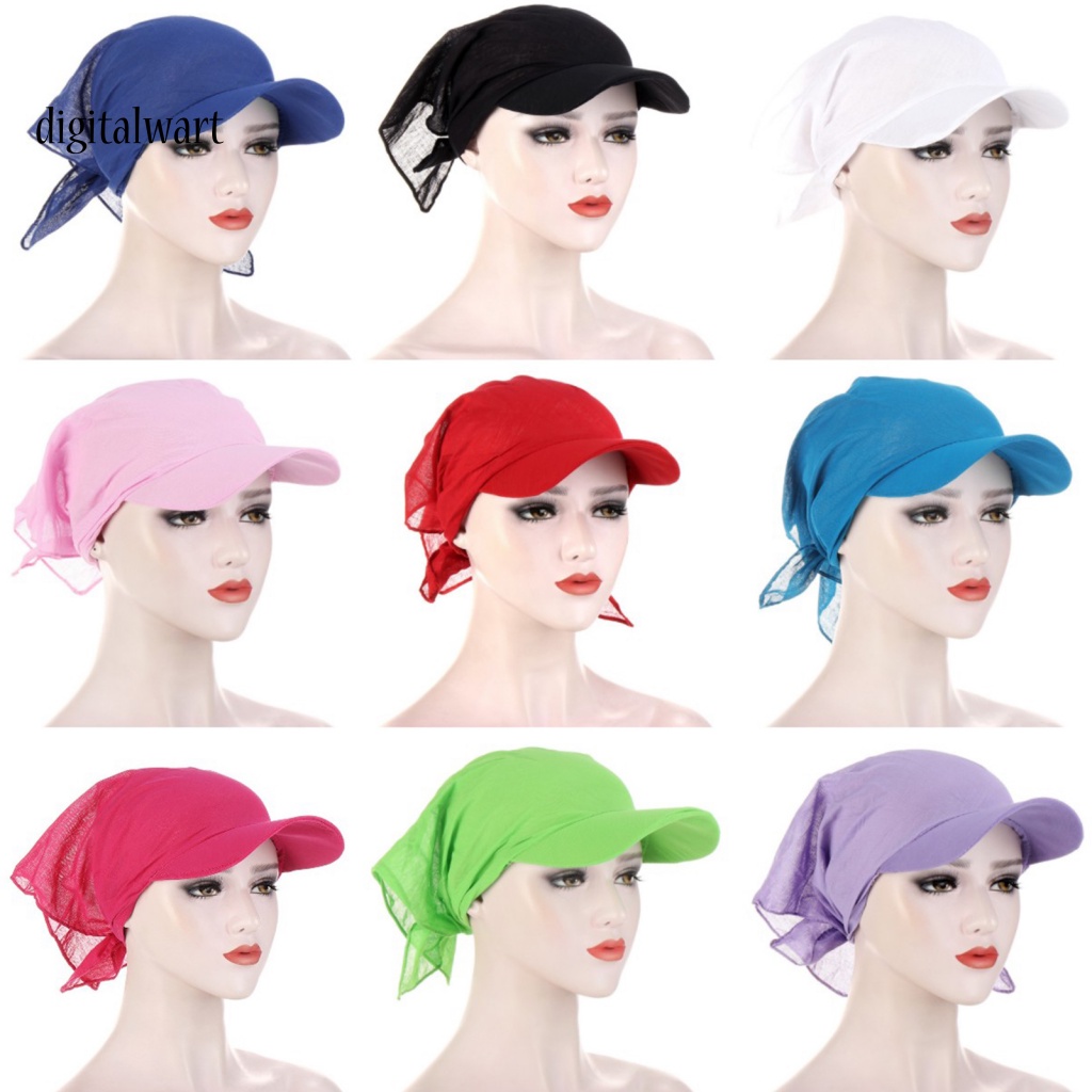 Kỹ Thuật Số| Mũ Turban Rộng Vành Che Nắng Thoáng Khí Màu Sắc Đơn Giản Thời Trang