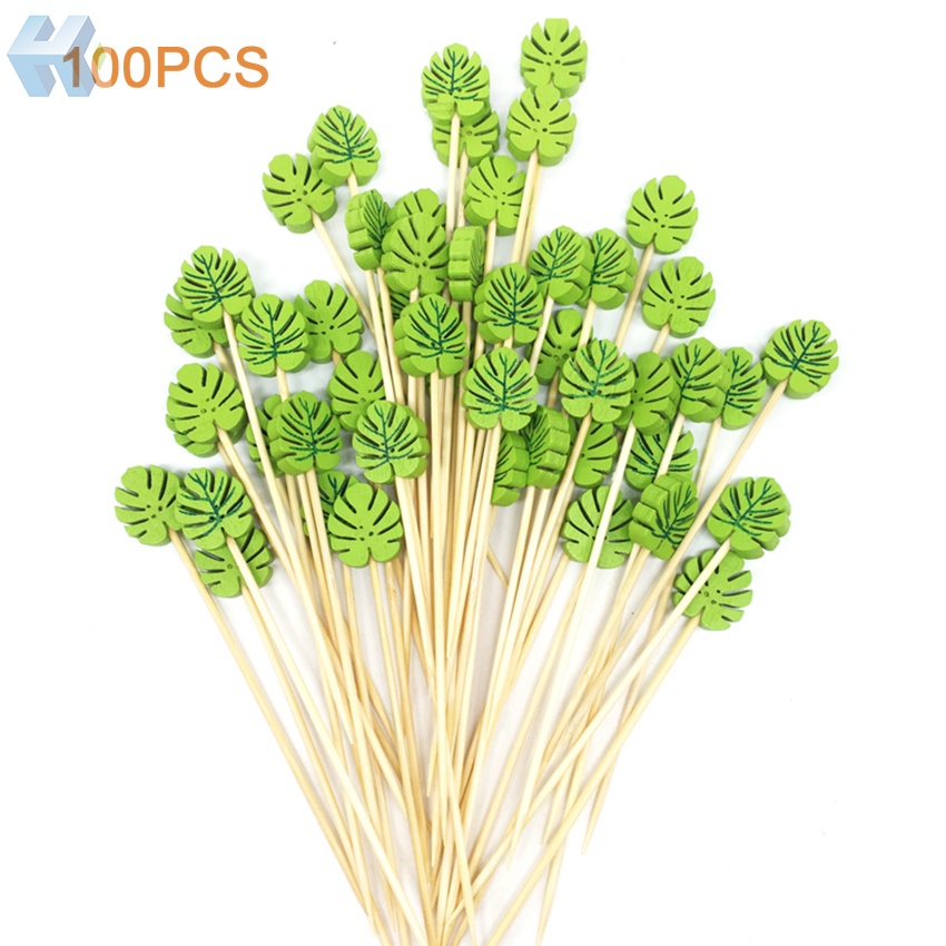 Set 100 Nĩa Tre Ăn Trái Cây / Tráng Miệng Dùng Một Lần Phong Cách Hawaiian