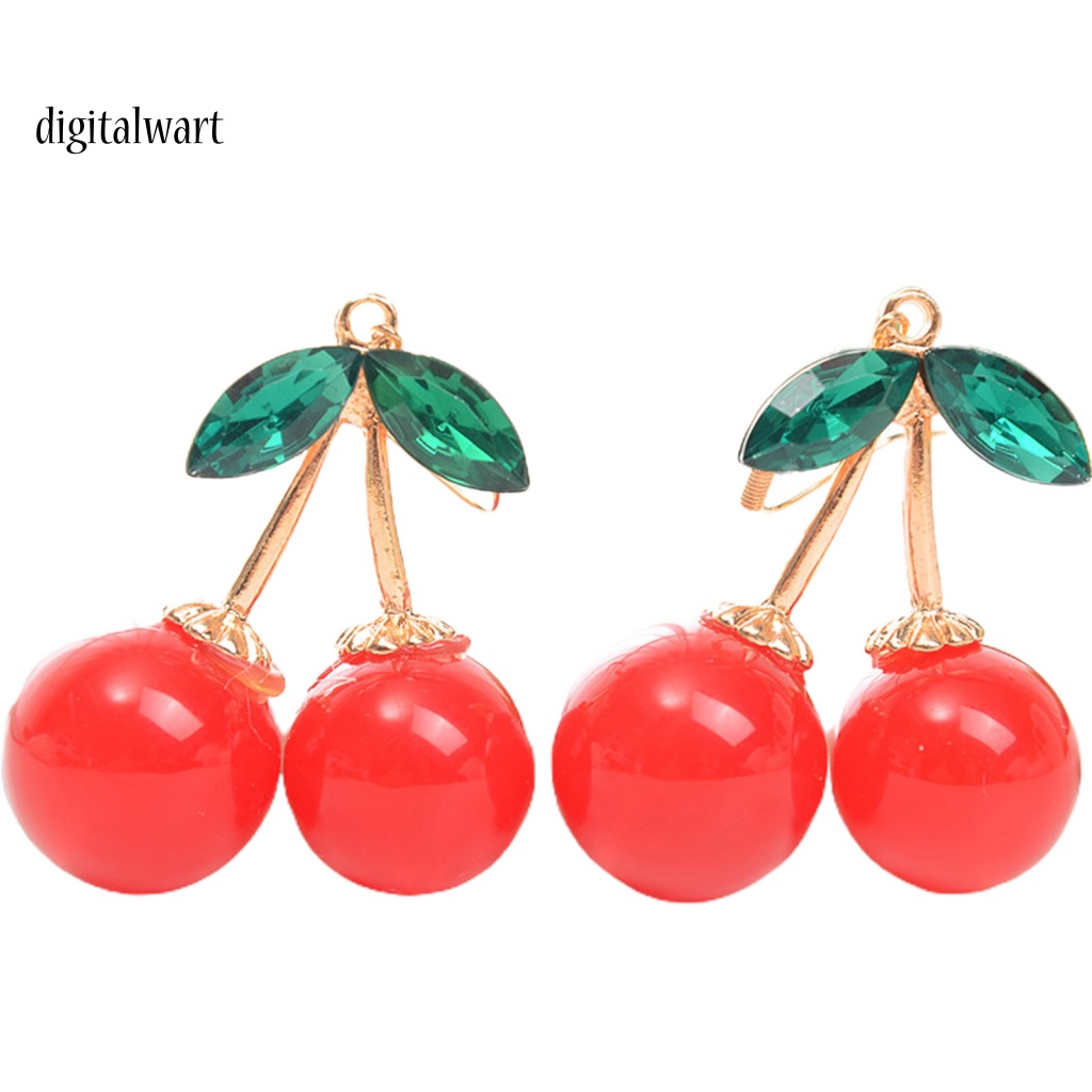 Kỹ Thuật Số| 1 Đôi Bông Tai Móc Hình Lá Cherry Lấp Lánh Lâu Trôi Thích Hợp Sử Dụng Hàng Ngày