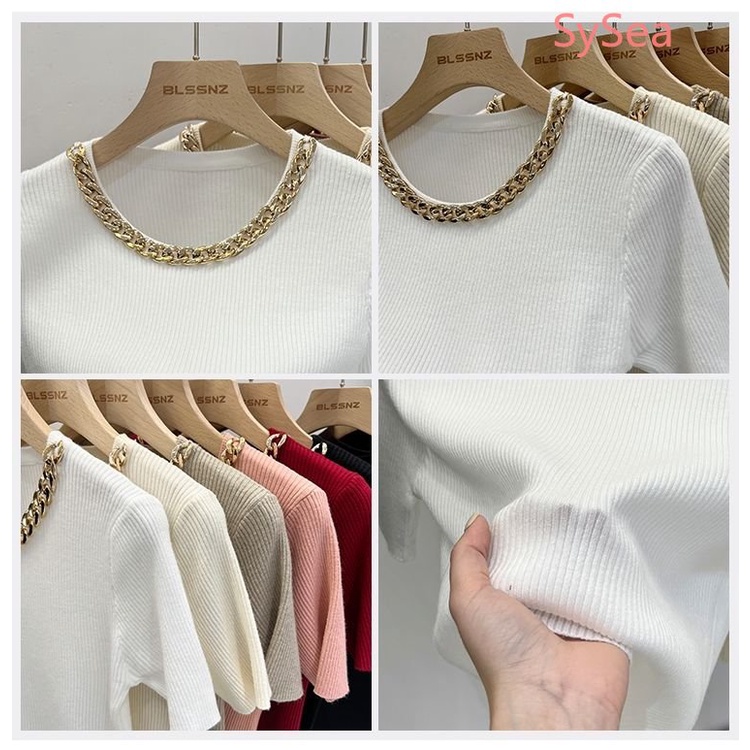 Áo Dệt Kim Thời Trang Mùa Hè Hàn Quốc Dành Cho Nữ