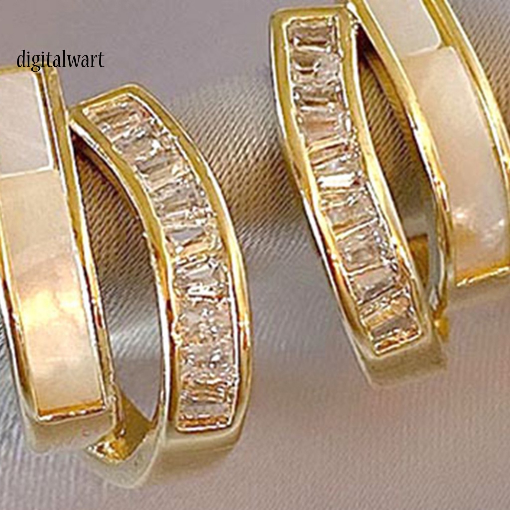 Kỹ Thuật Số| 1 Đôi Bông Tai Cong Bằng Hợp Kim Không Gỉ Nhiều Màu Sắc Dành Cho Nữ