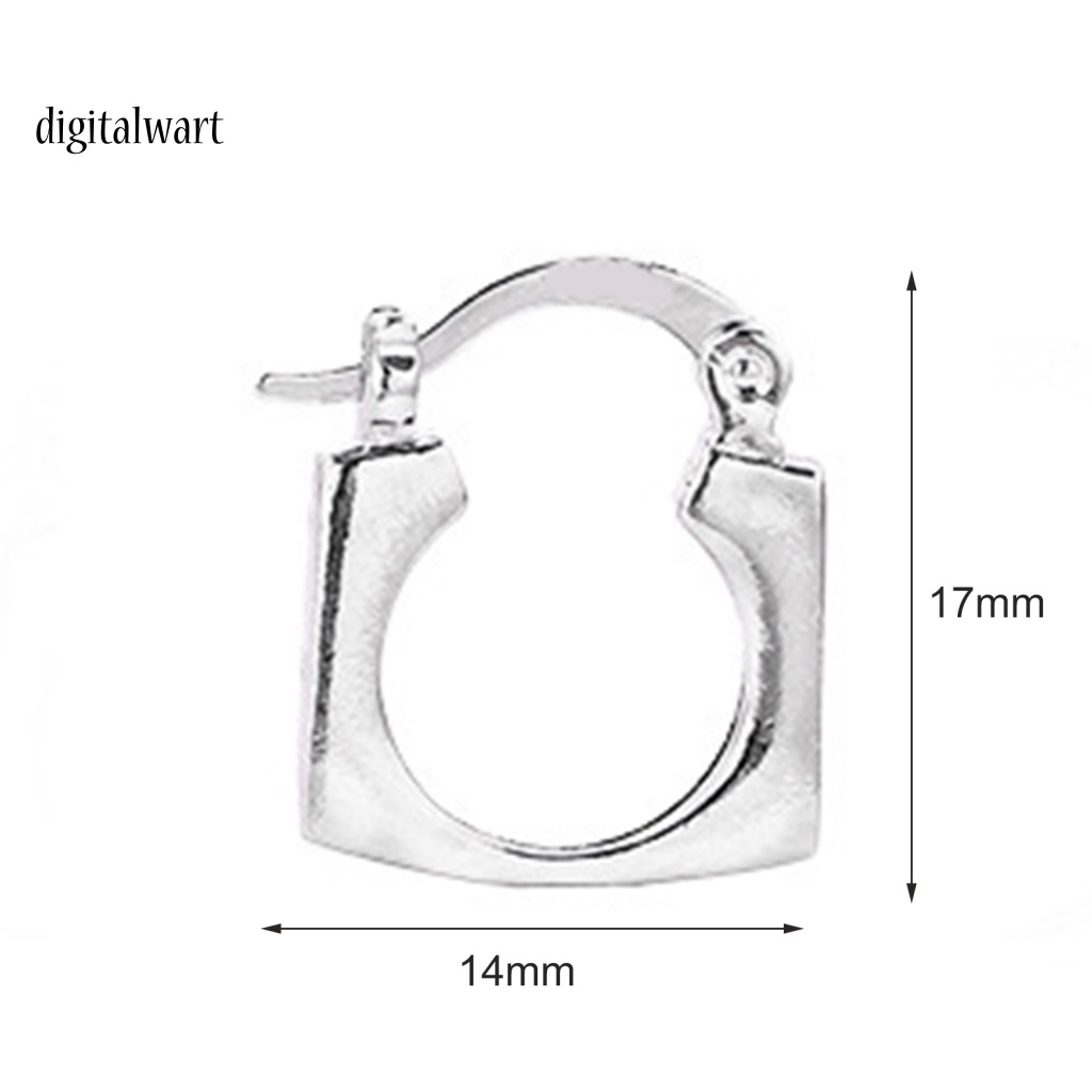 Kỹ Thuật Số| 1 Khuyên Tai Lủng Lẳng Mặt Vuông Dày Mịn Phong Cách Hip Hop Unisex