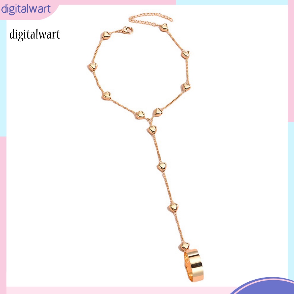 Kỹ Thuật Số| Bộ Trang Sức Nhẫn / Vòng Đeo Tay Bằng Hợp Kim Màu Trơn Hình Trái Tim Xinh Xắn Cho Nữ