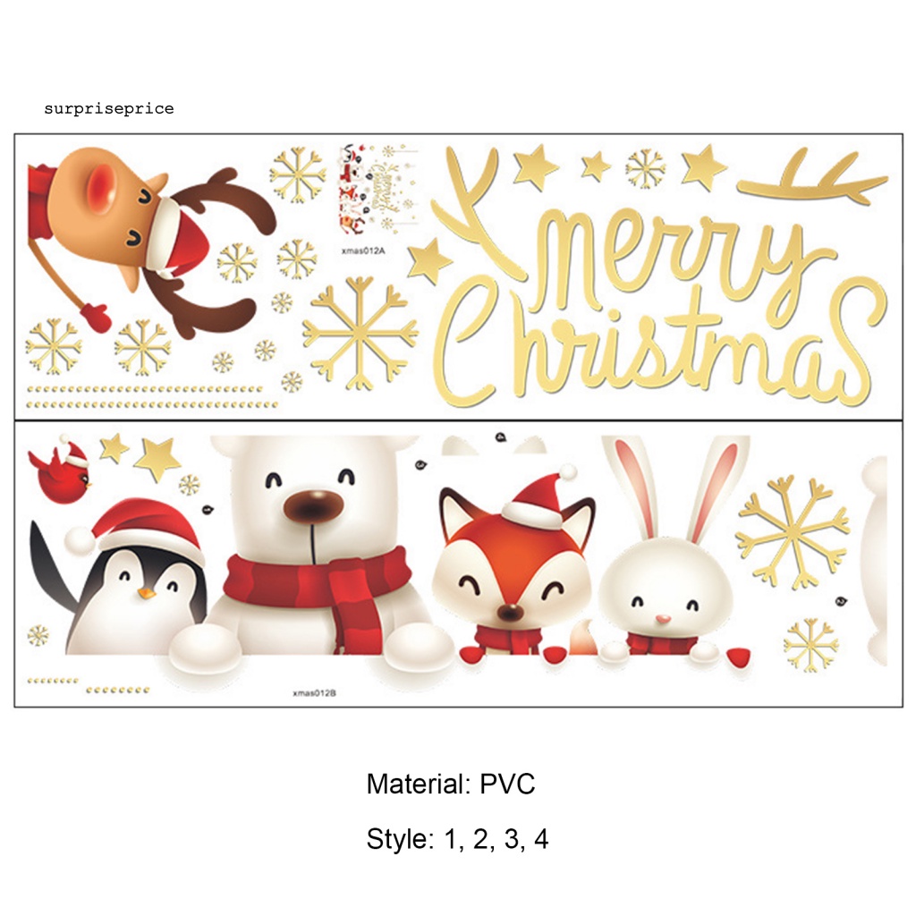 1 Bộ Sticker Dán Tường Tự Dính Họa Tiết Giáng Sinh Trang Trí Cửa Sổ
