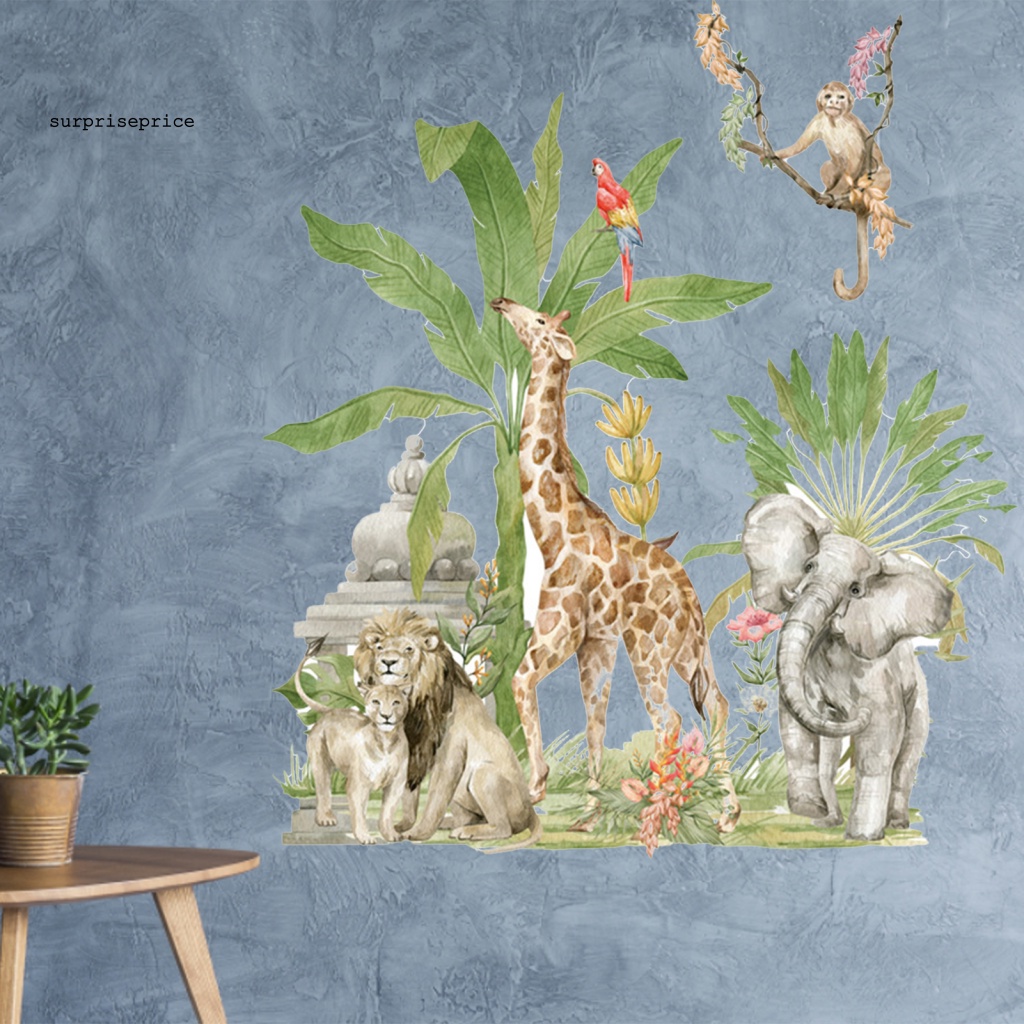 Bộ 2 Miếng Dán Tường Tự Dính Có Thể Tháo Rời Họa Tiết Mưa Nhiệt Đới Nhiều Màu Sắc Trang Trí Nhà Cửa