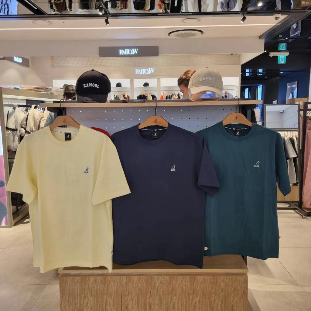 Áo Thun Chui Đầu Tay Ngắn Dáng Rộng Màu Trơn In Chữ Kangol Phong Cách Hawaii