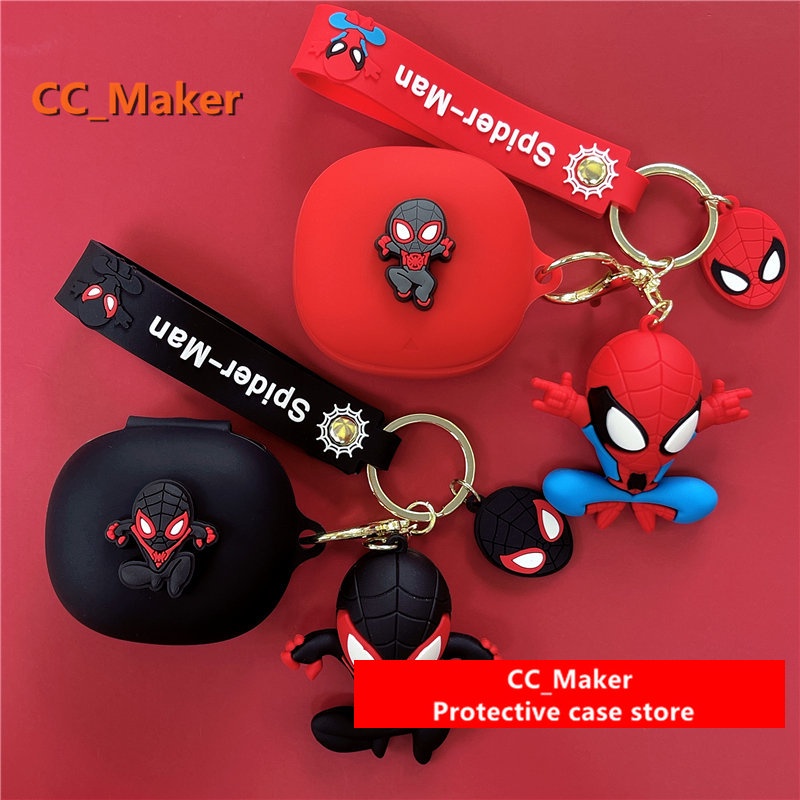 Anker Soundcore Life Note 3S Protective Case Cartoon Spider-Man Keychain Lanyard Soundcore Life Note 3S Silicone Soft Case Soundcore Space A40 Shockproof Case Soundcore Sport X10 Cover Cartoon Finger Ring Lanyard male stand Soundcore Life P3 Case